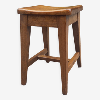 Vintage solid oak stool
