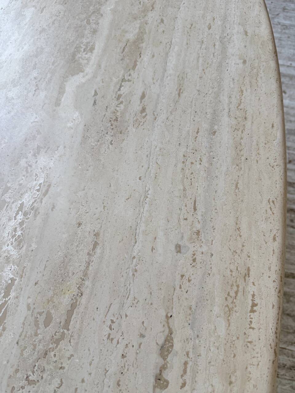 Travertine dining table 1970 Italy Tobia Scarpa