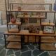 Vintage metal and wood showcase
