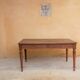 Vintage wooden and leather desk dining table