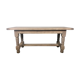 Solid oak farm table with turned feet & 2 elongated aero gum
