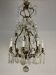 Bronze cage chandelier adorned with cut crystal pendants, 12 lights