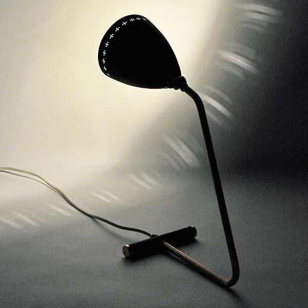 Swedish adjustable black metal desklamp 1950s