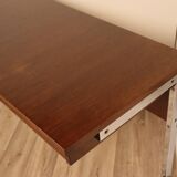 Vintage teak and chrome metal desk circa 1970