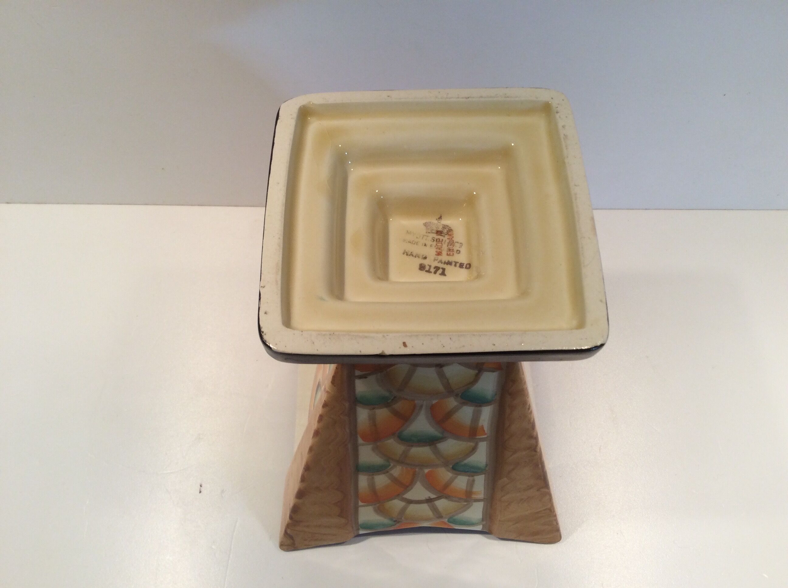 Hand painted art deco vase by Myott and son