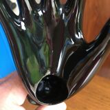 Hand baguier soliflora in black ceramic