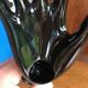Hand baguier soliflora in black ceramic