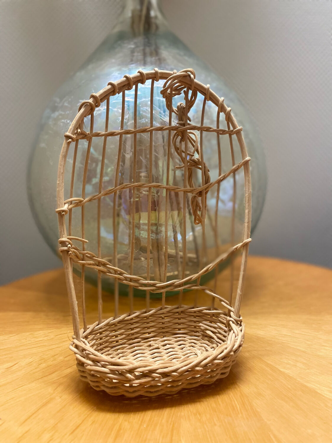 Vintage rattan birdcage