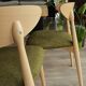 Natural Dining Chair with green upholstery, new modern design vintage style