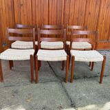 Mid-century Danish chairs model 84 by Niels O. Møller for J.L. Møllers, 1960s, set of 6