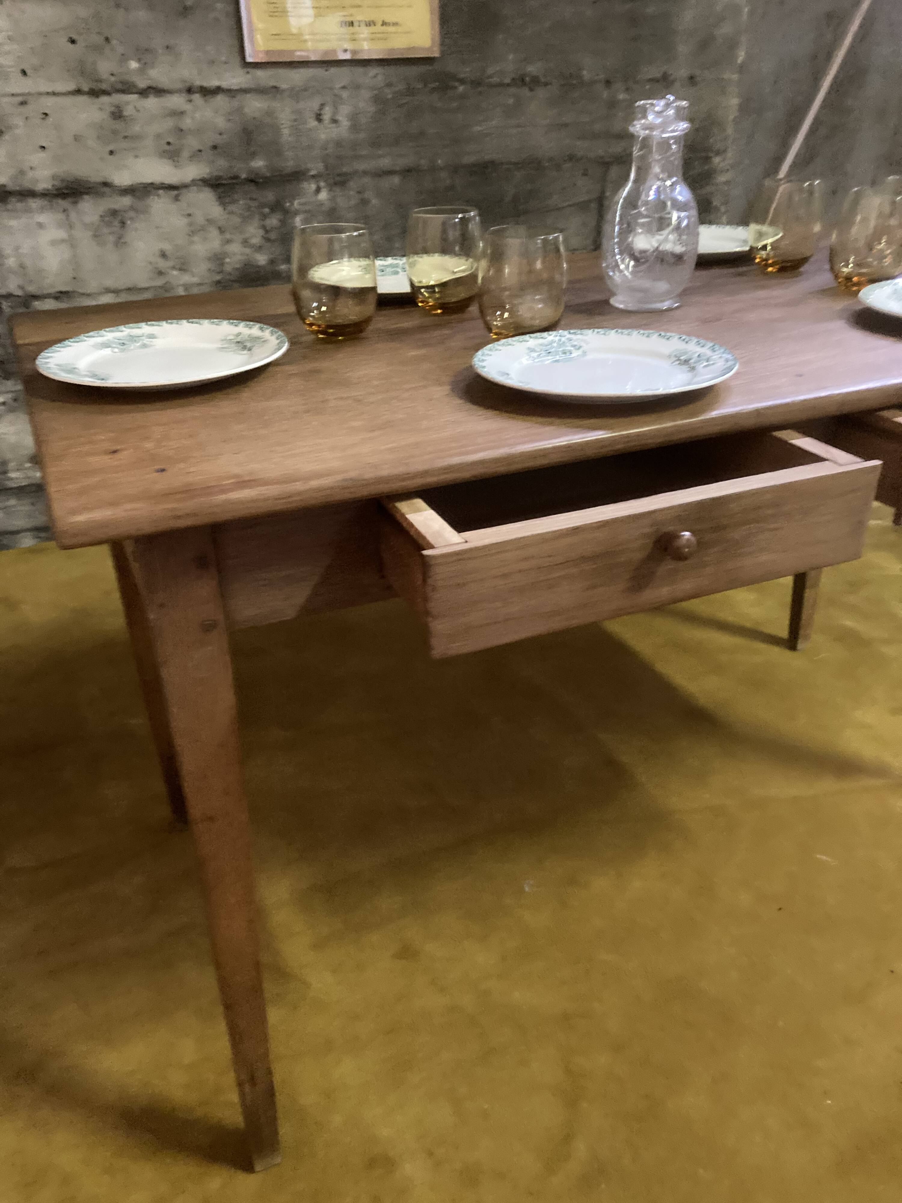 Real oak farmhouse table from the late 1800s.