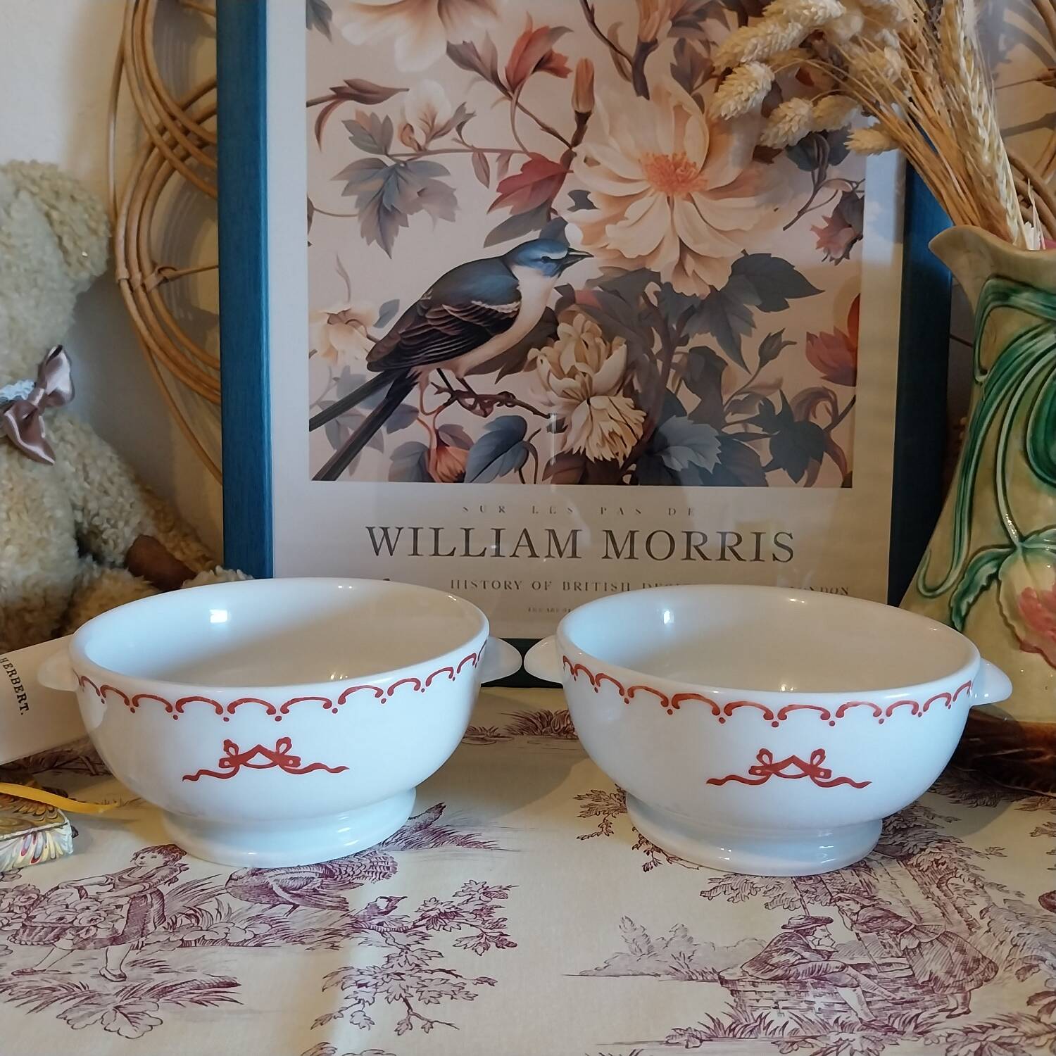 Antique earthenware bowls from Paris.