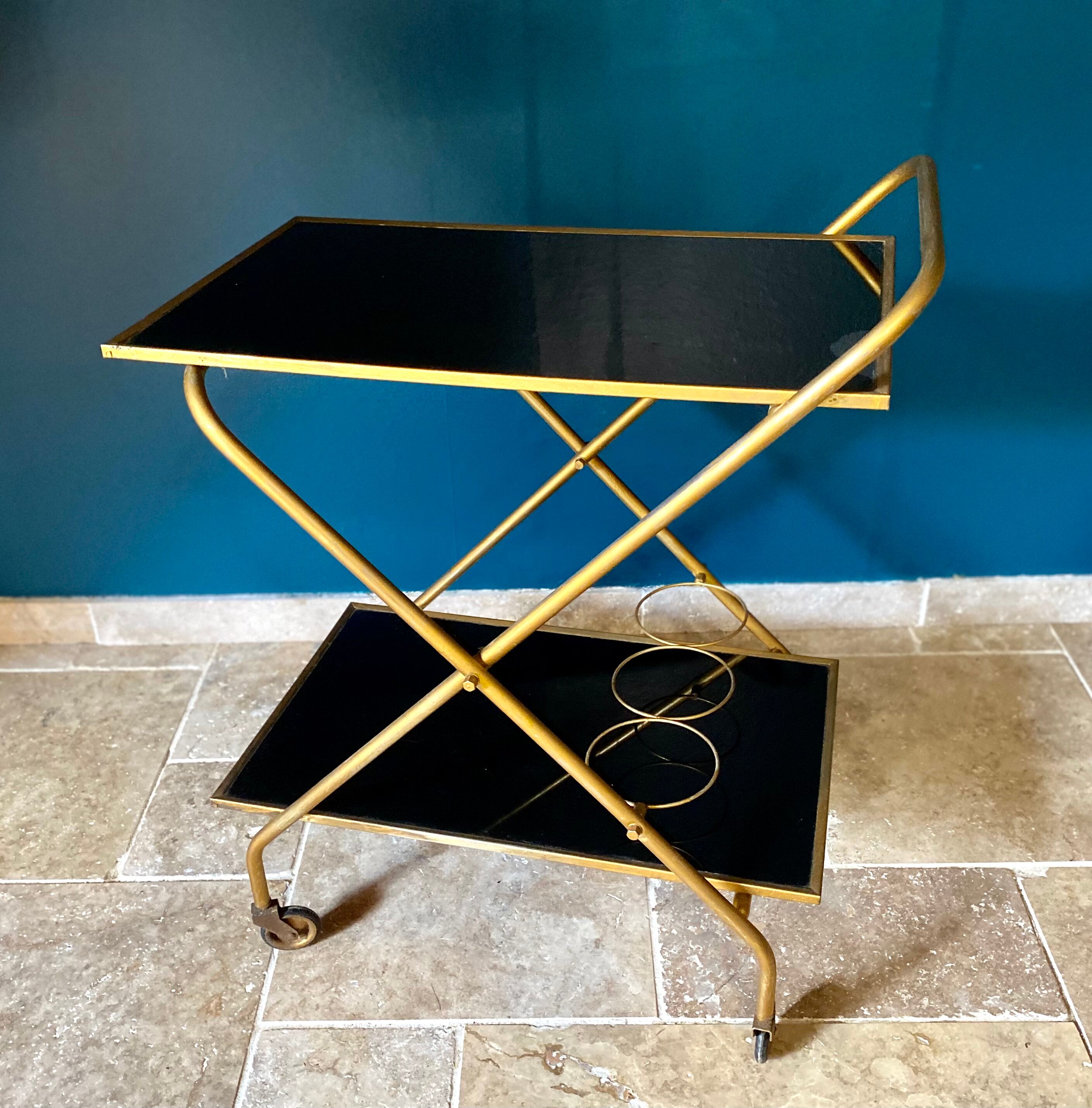 Glass and brass service