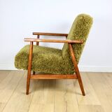 Vintage armchair, 1970s, red fox - high pile Camel
