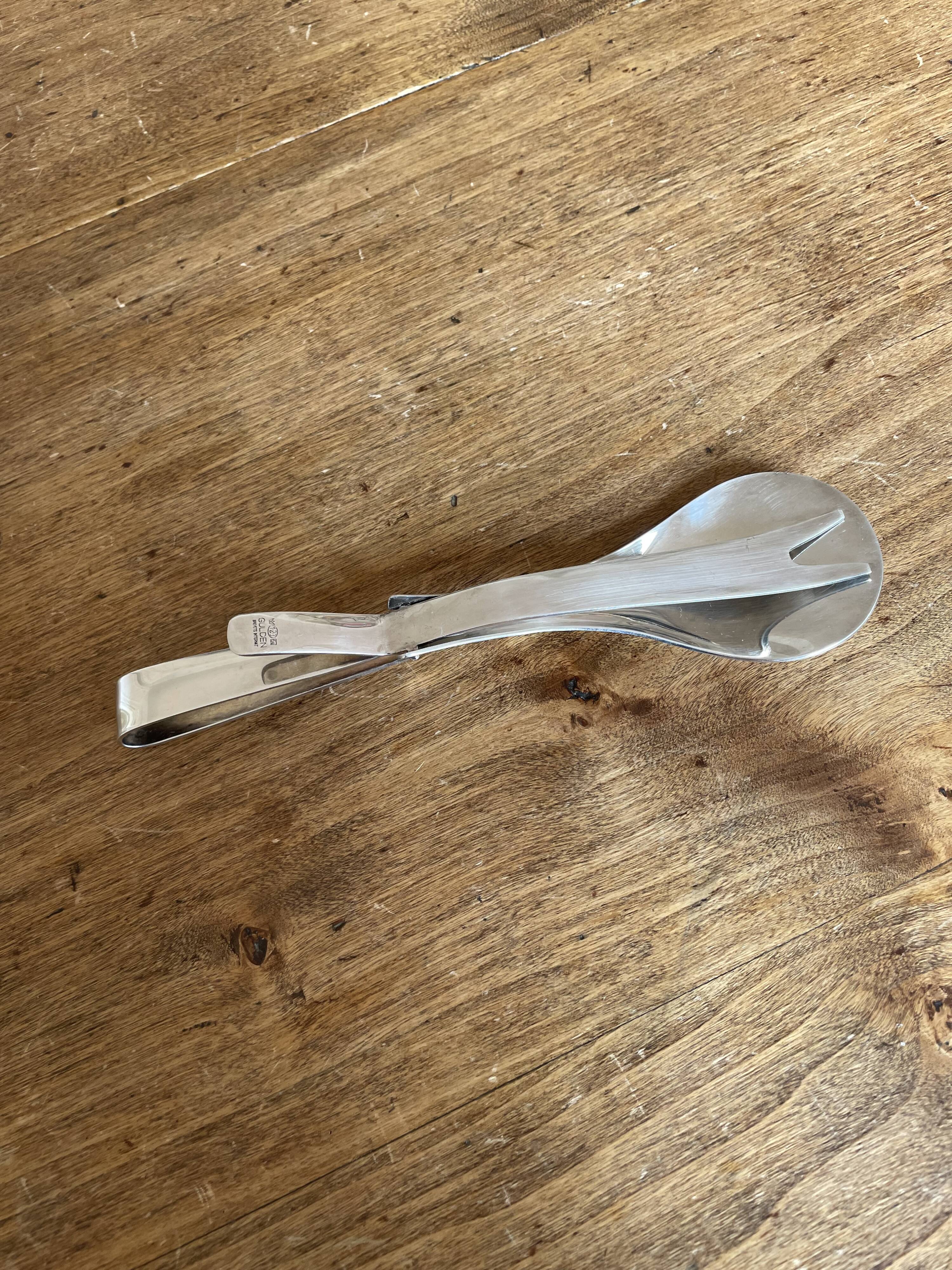 Cutlery, silver-plated serving tongs - vintage Gulden