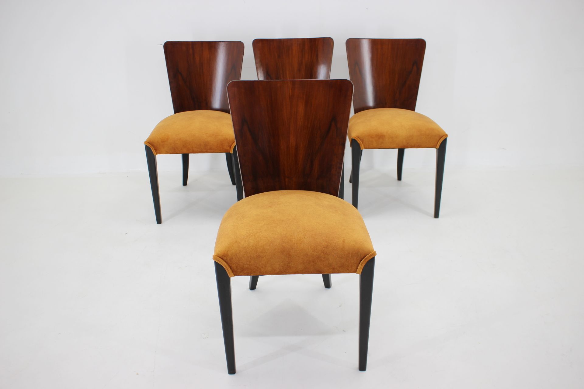 1950s Jindrich Halabala dining chairs H-214 for UP Závody set of 4