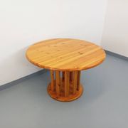 Table à manger ronde scandinave vintage style Rainer Daumiller en pin