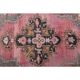 Vintage Turkish hand-knotted wool cotton pink area rug 180x475