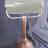 Copper desk lamp and industrial green enamel lampshade 1900