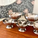 Set of 6 vintage stainless steel ice cream cups