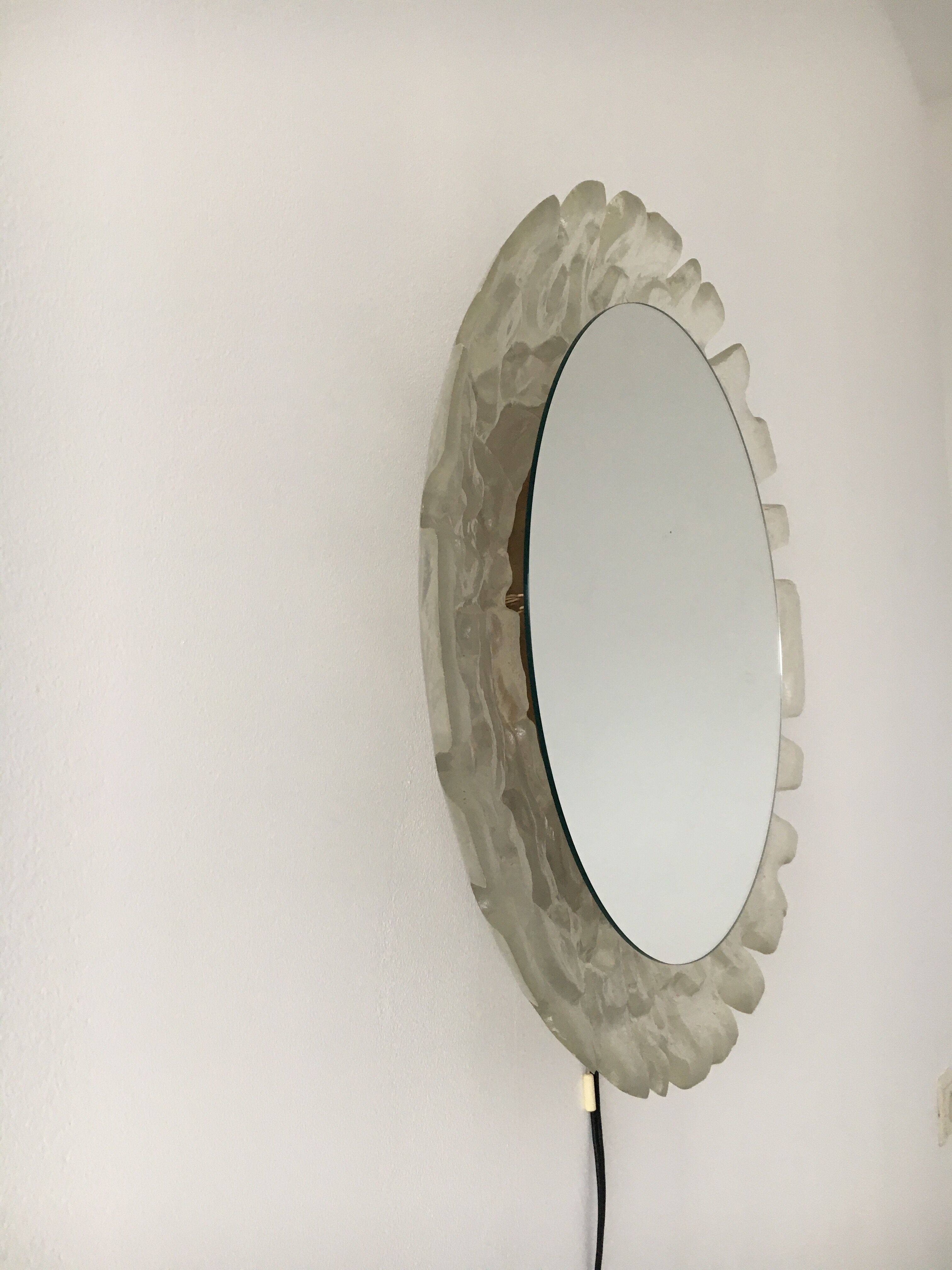 Hillebrand vintage Lucite wall mirror with backlight , 1970's , Germany