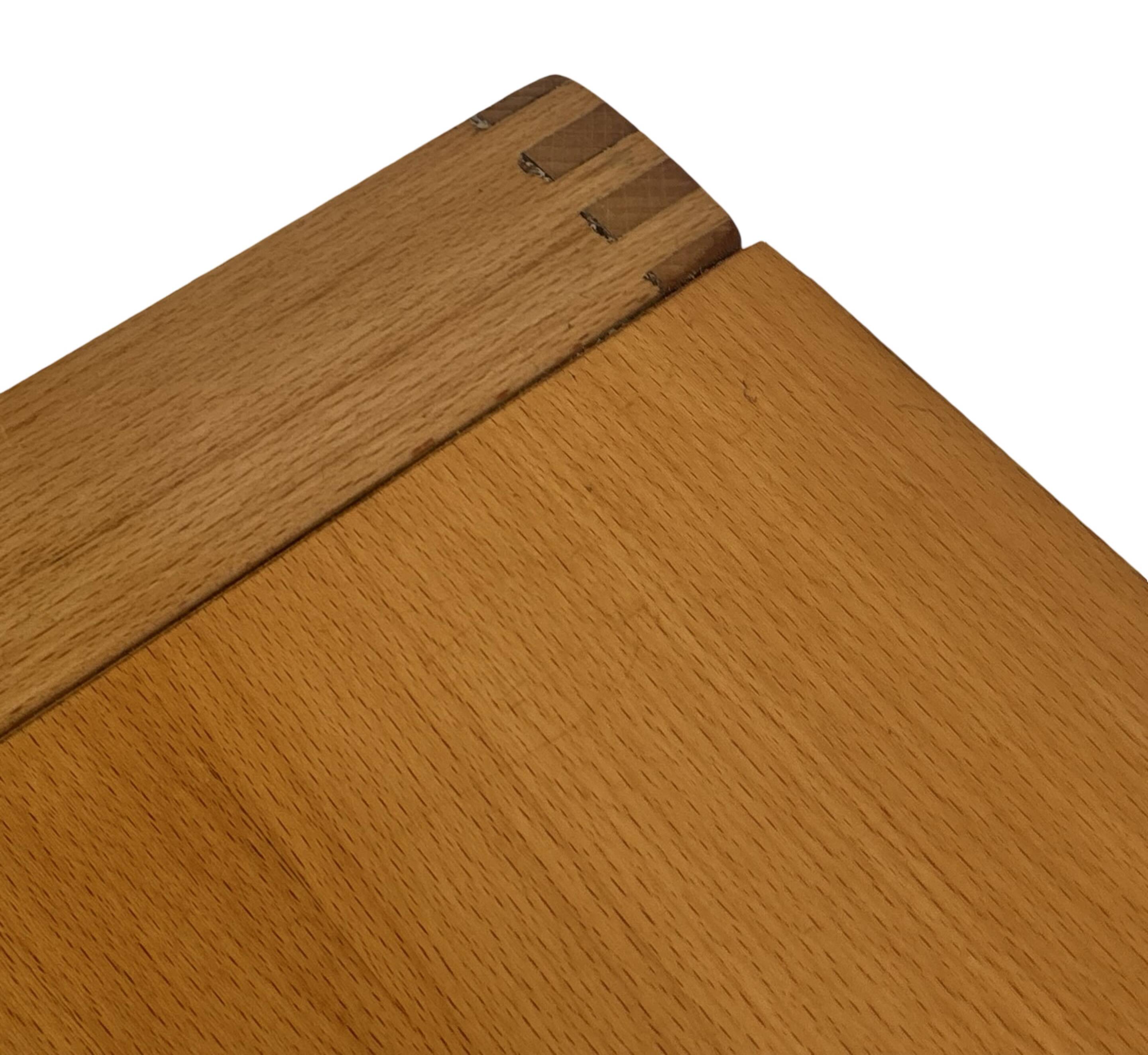 Vintage compact desk pinewood 70s design with wooden joints