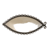 Hand-forged iron mirror with riveted frame, Italy, 1960s