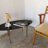 Oval coffee table in black opaline