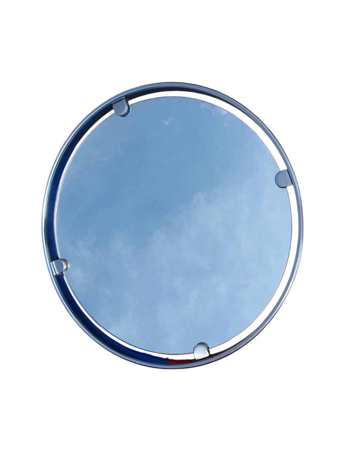 Miroir rond vintage en aluminium Egon Hillebrand, ø 53 cm, années 1960, Allemagne