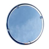 Miroir rond vintage en aluminium Egon Hillebrand, ø 53 cm, années 1960, Allemagne