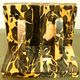 Pair of Portor marble bookends, black and golden yellow