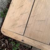 Art Deco farmhouse table in raw wood