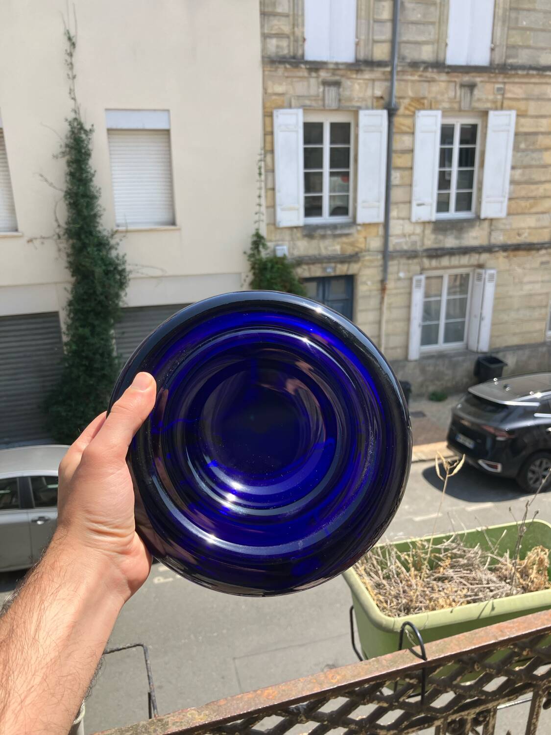 Cobalt blue glass ashtray by Enzo Mari, Circa. 1980