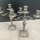Pair of pewter candle holders - Made in Italy - 70s
