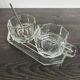 Art Deco Condiment Set in Moulded Crystal