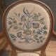 Pair of Louis XV style medallion armchairs.