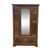 English wardrobe early twentieth in walnut and walnut magnifying glass