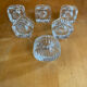 Series 6 antique candle holders mina moulded glass + vintage box #e483