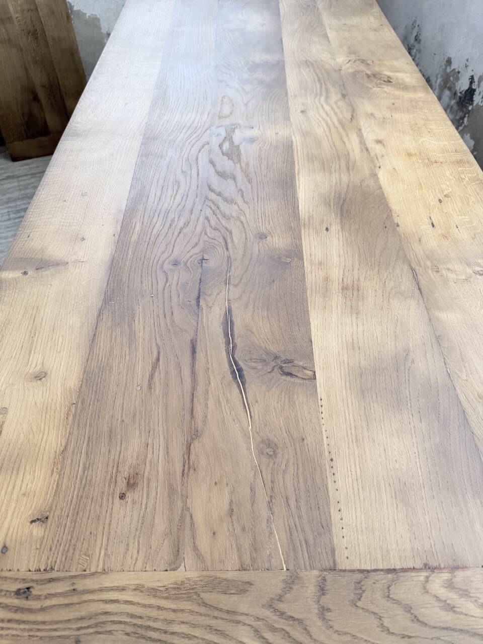 Solid oak farmhouse table with extensions (190-280cm) 1950