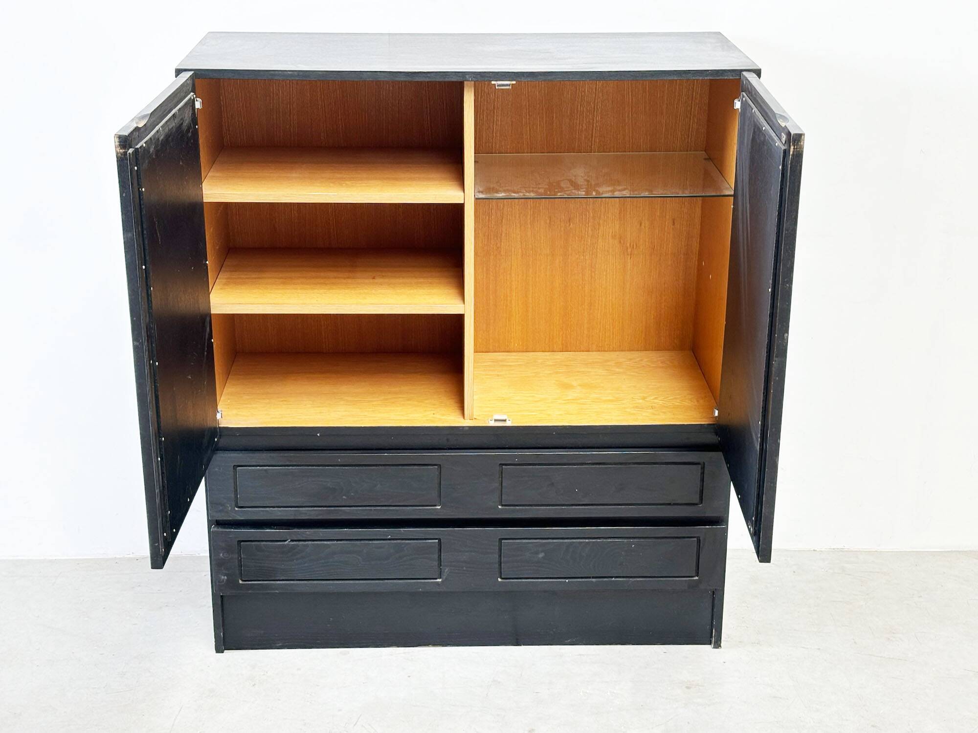 1970's Belgian brutalist graphical Musterring bar cabinet