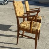 Set of 6 Audoux Minet armchairs and chairs, 1950s
