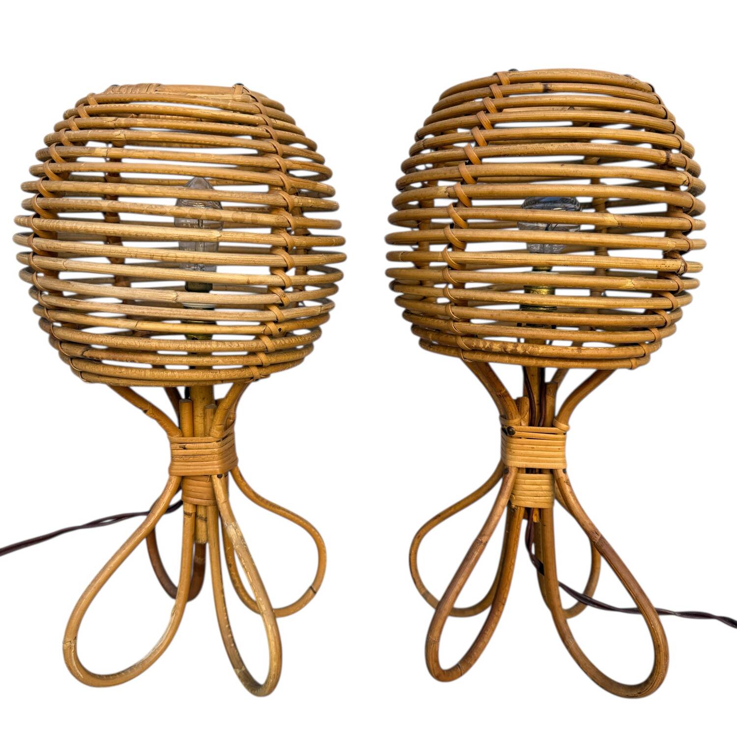 Pair of lamps in Roitn style Louis Sognot 60s