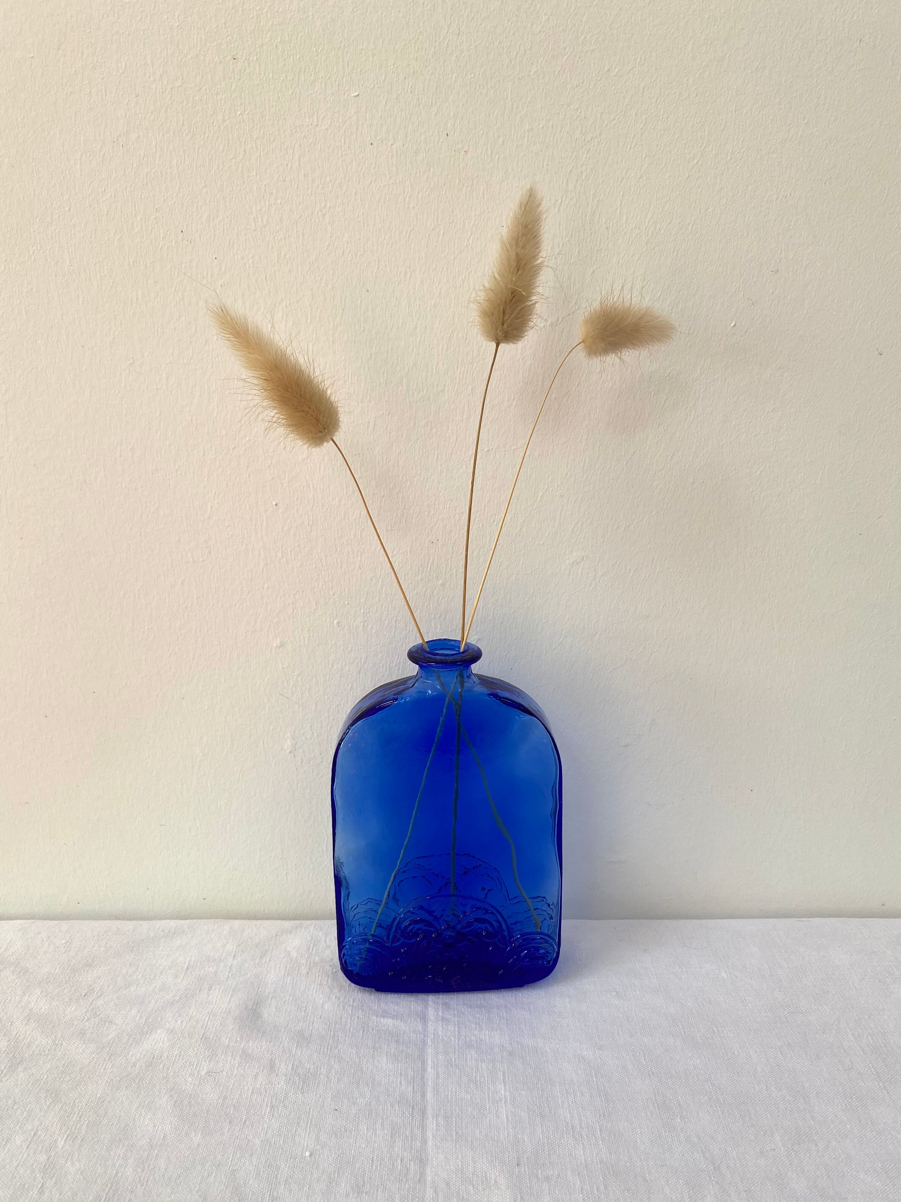 Cobalt blue glass apothecary bottle