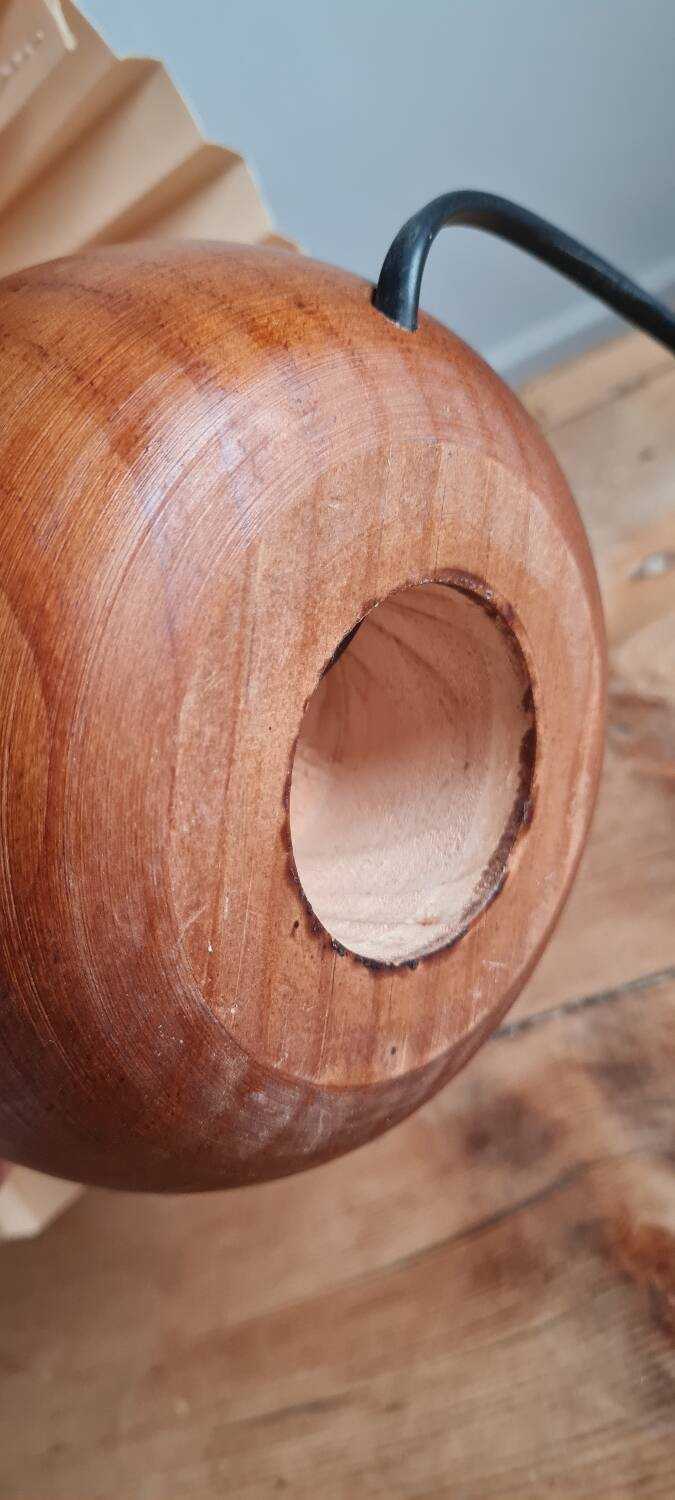 Walnut wood ball lamp