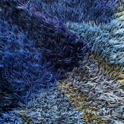 Mid-century Modern High Pile Blue Rya Rug, Sweden, 1960s