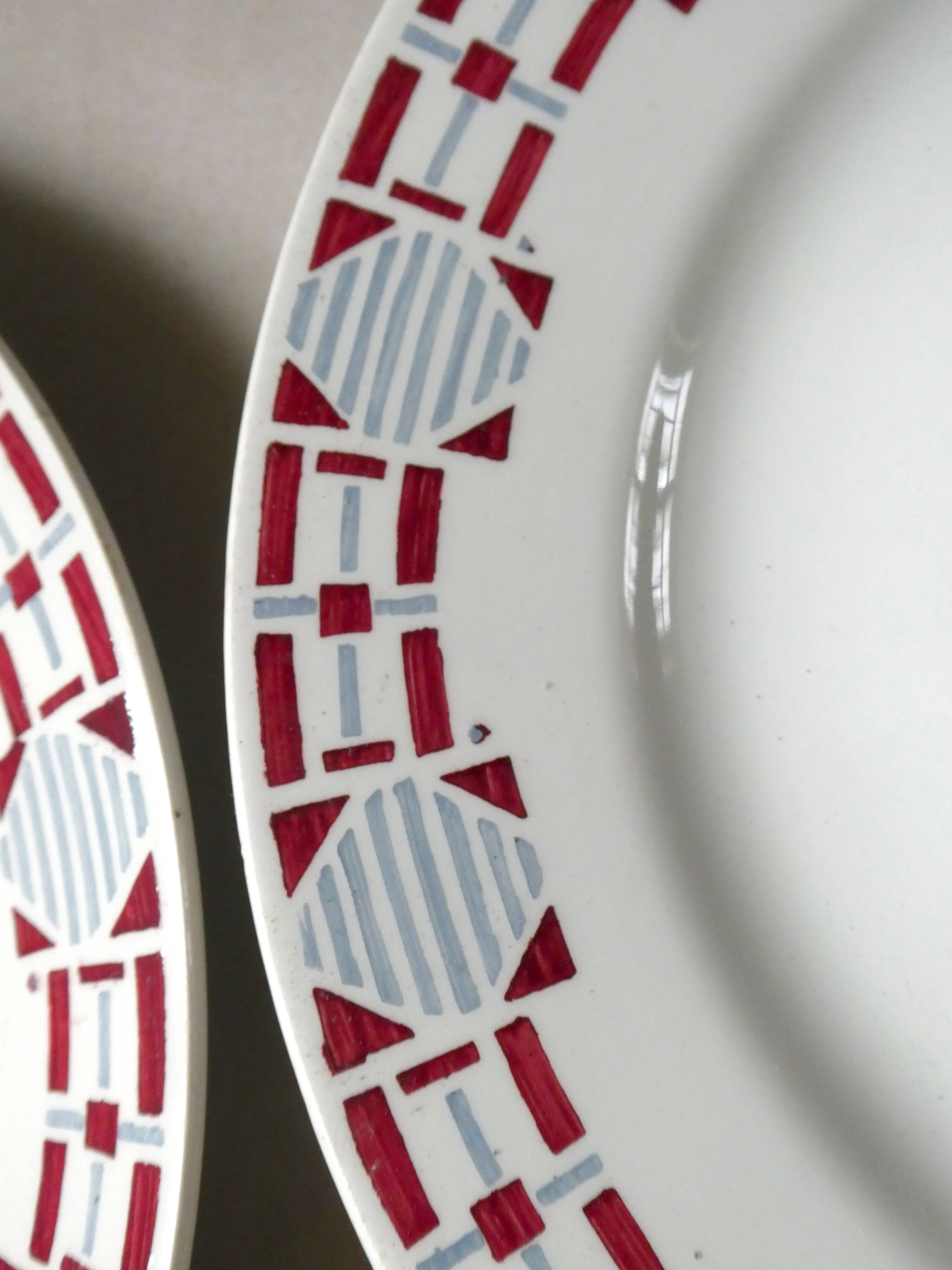 Set of 6 dinner plates ceramic Saint Amand 50s