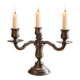 Vintage tin chandelier with 3 lights – Antique stamped candelabrum – H 20 cm