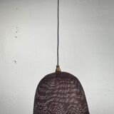 Beehive webbing rattan wicker pendant hanging lamp, 1930s