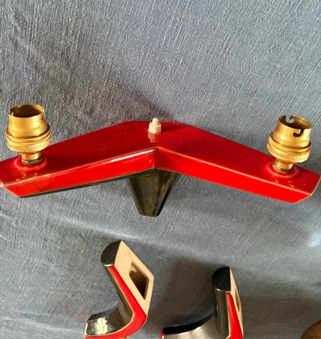 Art Deco ceramic wall light from the 1950s-60s.