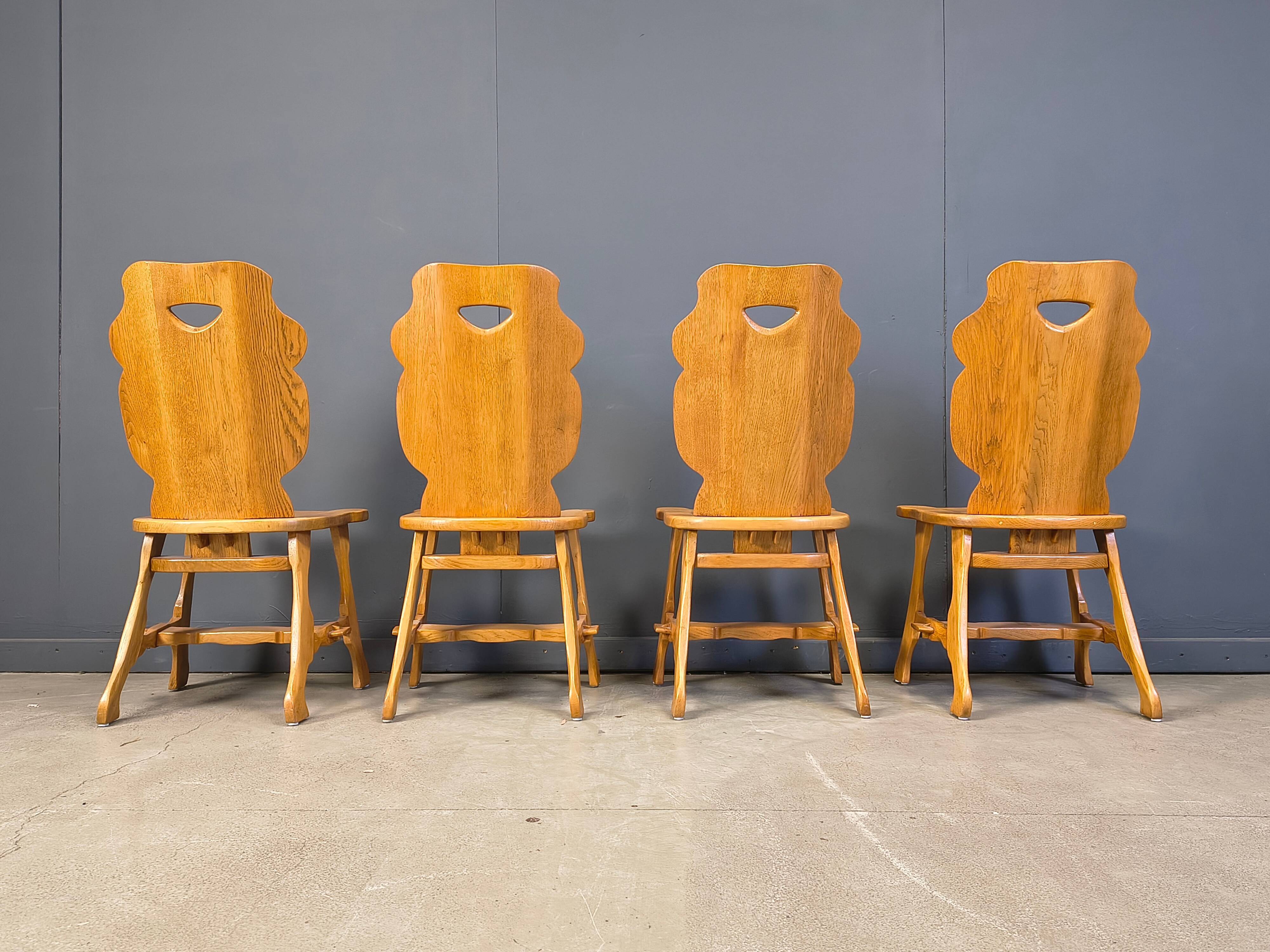 Chaises de salle à manger rustiques, années 1960